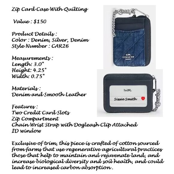 NWT Coach Nolita 19 In Denim with Rivets & Denim Chained Id Case - Picture 16 of 16